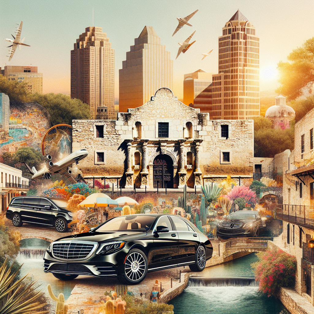 A beautiful collage of San Antonio’s landmarks, including The Alamo, River Walk, and vibrant streets.