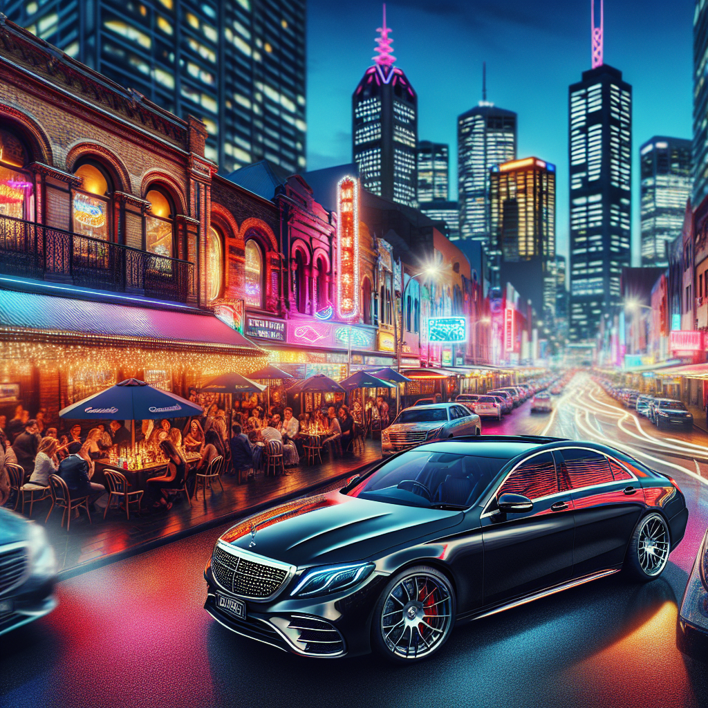 A vibrant nightlife scene featuring Melbourne’s lively bars and crowded streets
