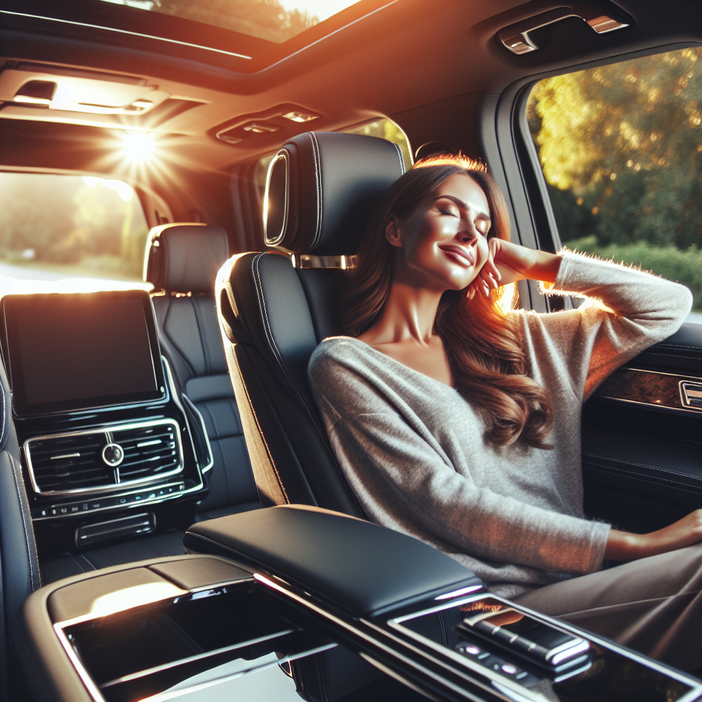 Customer enjoying a comfortable ride in a Luxurious SUV interior