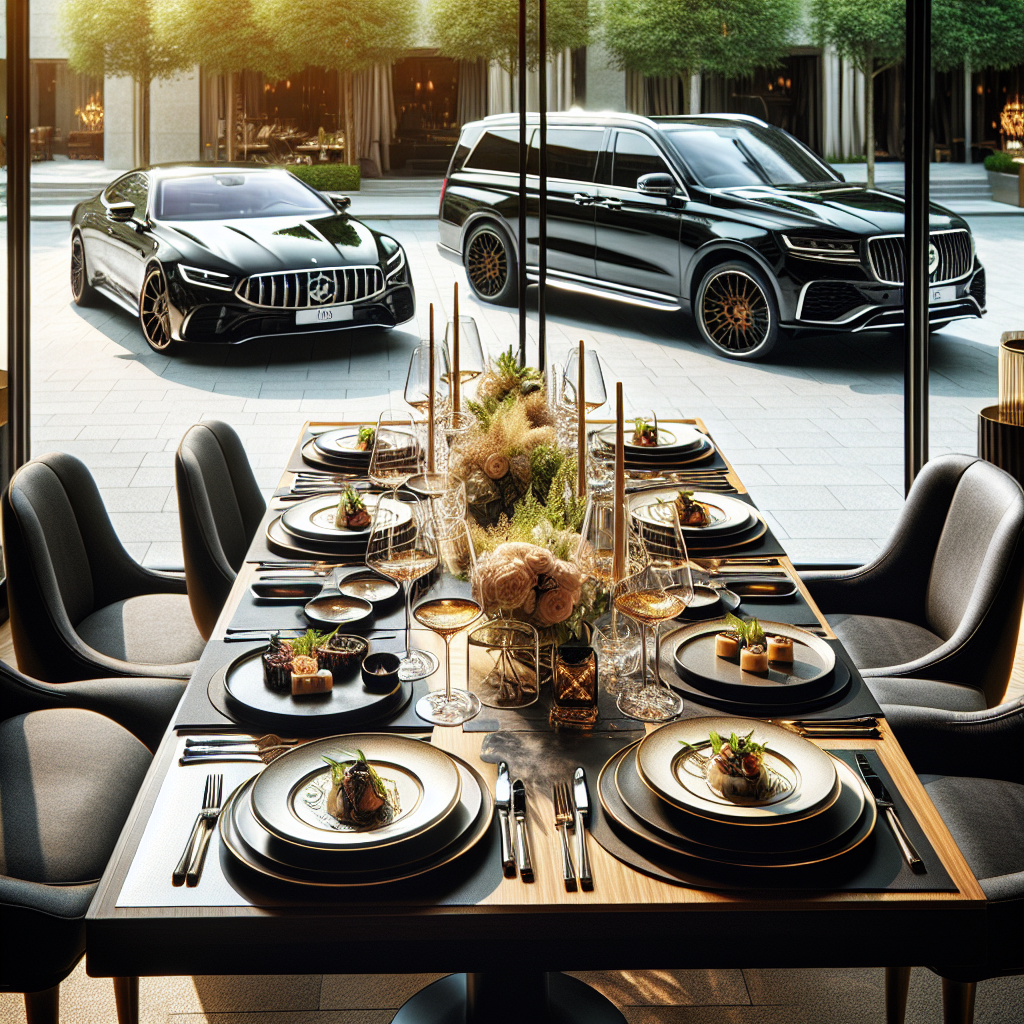 Elegant fine-dining table set with gourmet dishes at a Michelin-starred restaurant