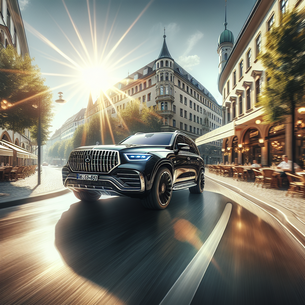 High-end luxury SUV driving through scenic routes in Munich