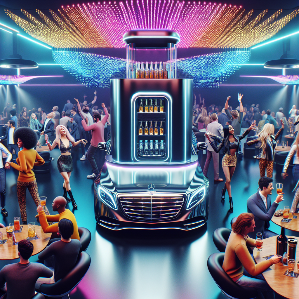 Nightclub interior with people dancing and enjoying themselves under colorful lights