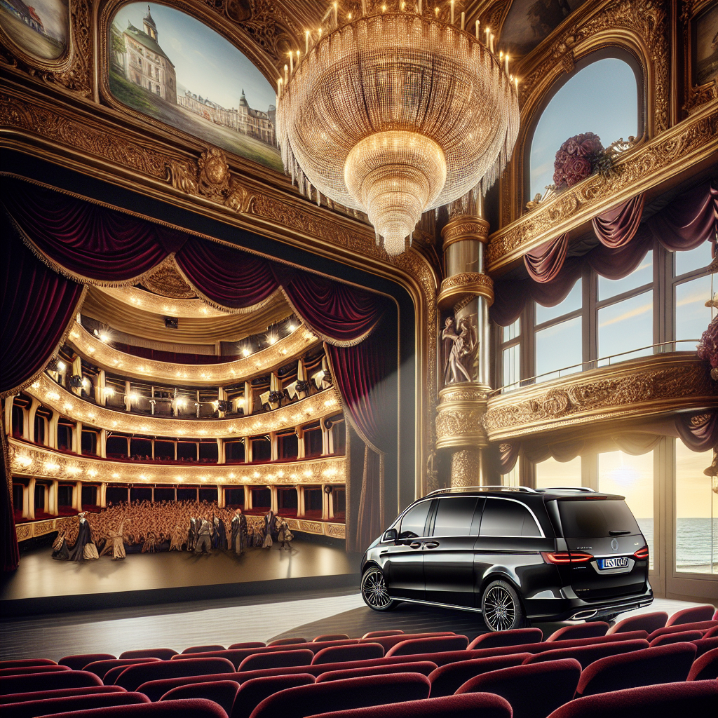 The elegant interior of The Residenz Theatre with a live performance on stage