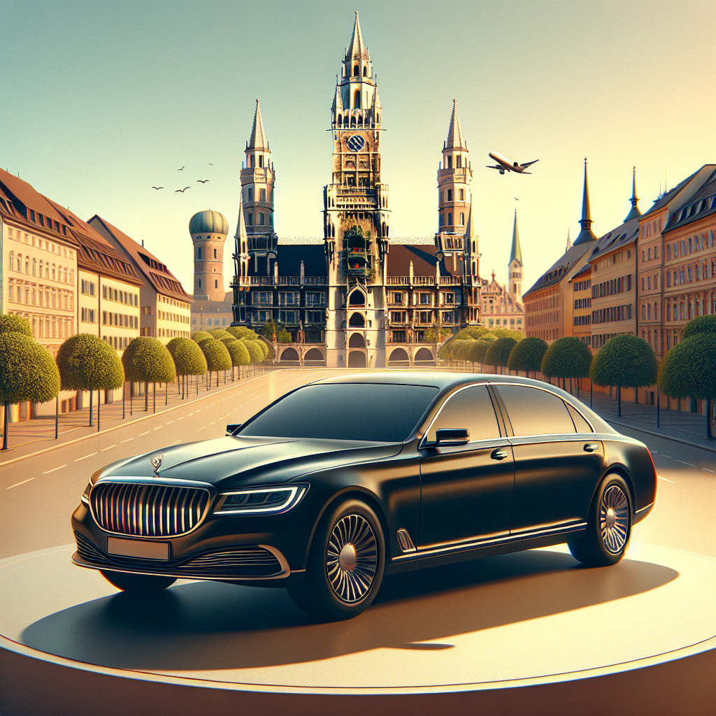 Luxury car in front of historic European architecture